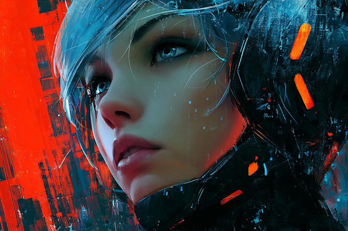 design stunning sci fi portrait art