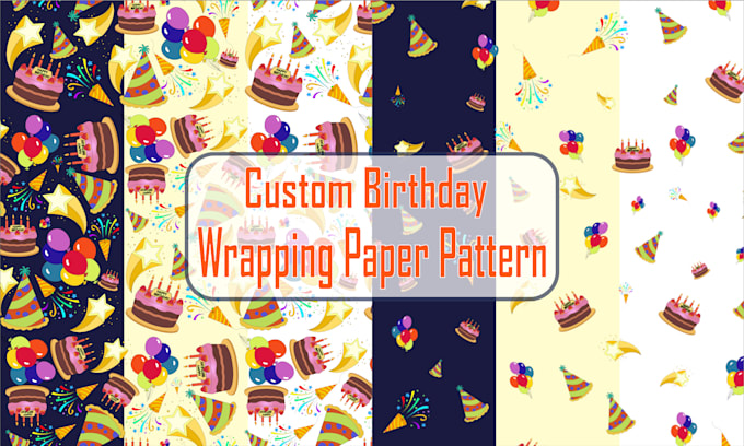 Unique Wrapping Pattern Design custom birthday wrapping paper seamless patterns by Dulshika ...