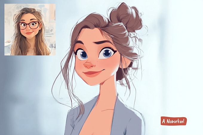 do cute disney cartoon portrait