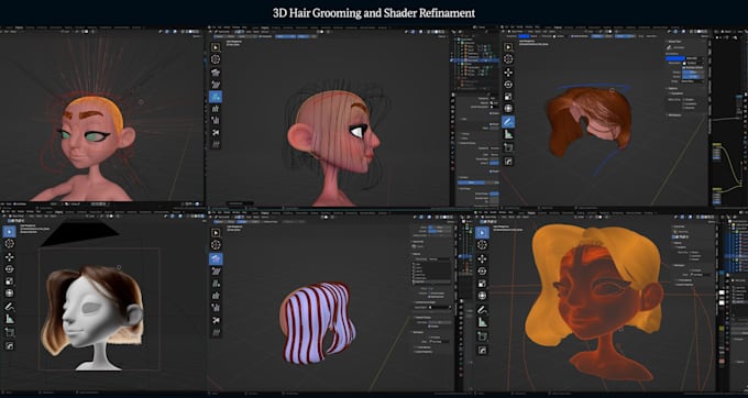 Fix 3d model 3d hair grooming shader refinement maya rigging cleanup ...