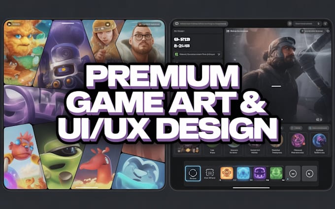 develop premium game art and UI UX for 2d and 3d games