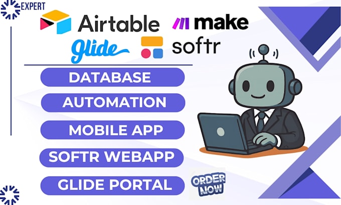 be your airtable, airtable database, automation, glide expert, mobile app expert
