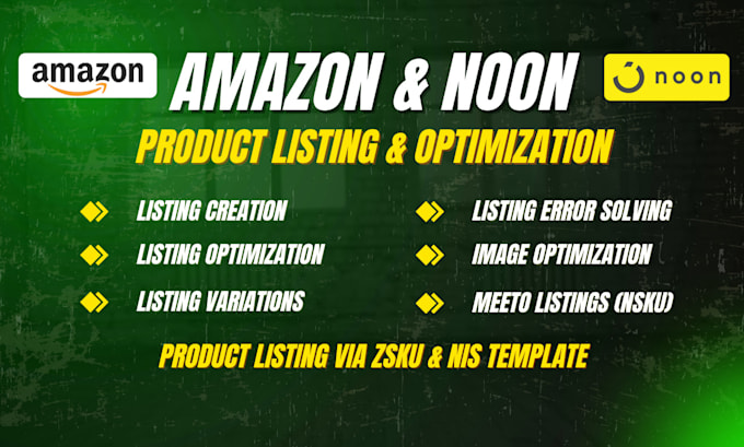 create SEO listings for noon and amazon