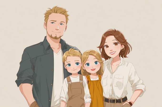 make cute anime family artwork