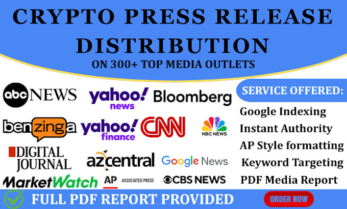crypto promotion crypto PR distribution press release writing, submit crypto PR