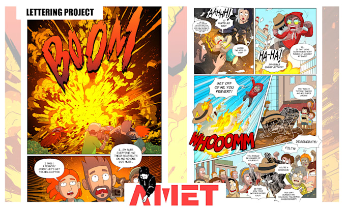 provide professional speech bubbles and typography for comics