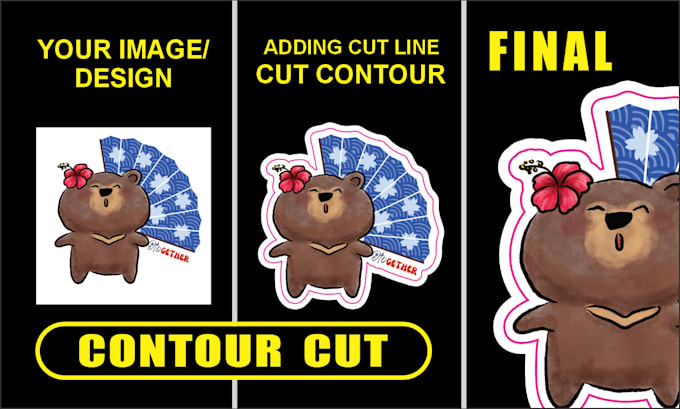 make cut contour outline around your design like stickers, wraps, decals
