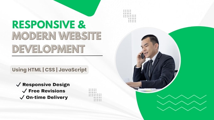 develop a custom responsive landing page with HTML, CSS, and js