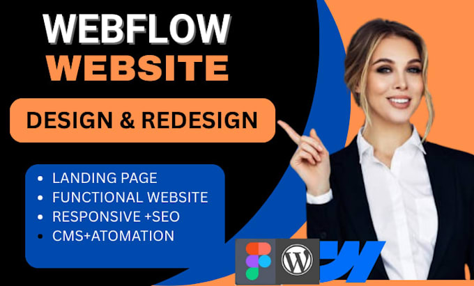 design, redesign, migrate webflow website development as full stack developer