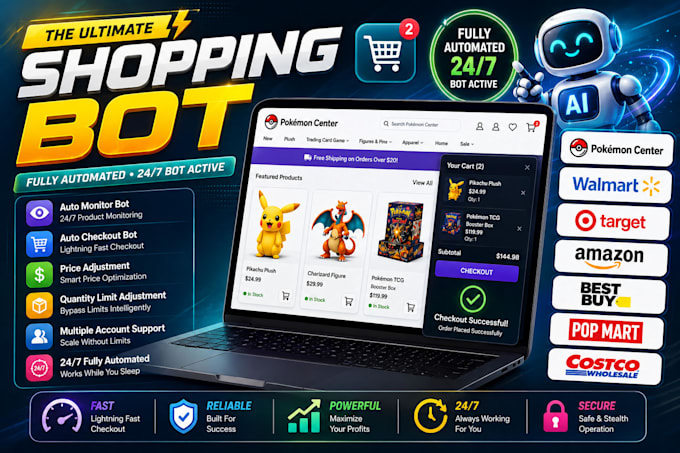 shopping bot auto purchase bot walmart bot target bot auto buying bot amazon bot