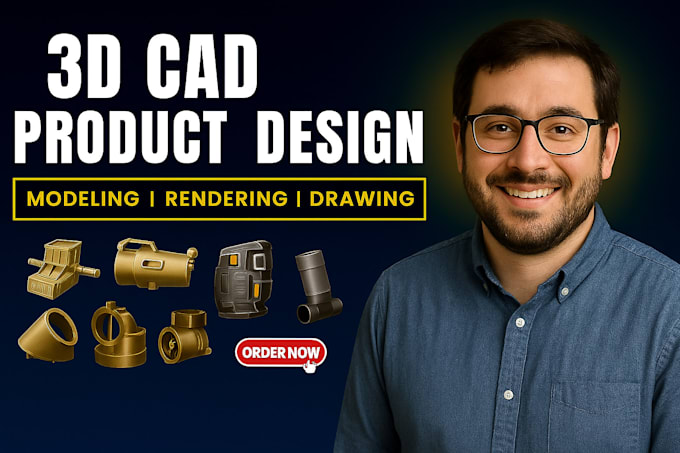 do 3d cad modeling, 3d product design, industrial design and 3d rendering