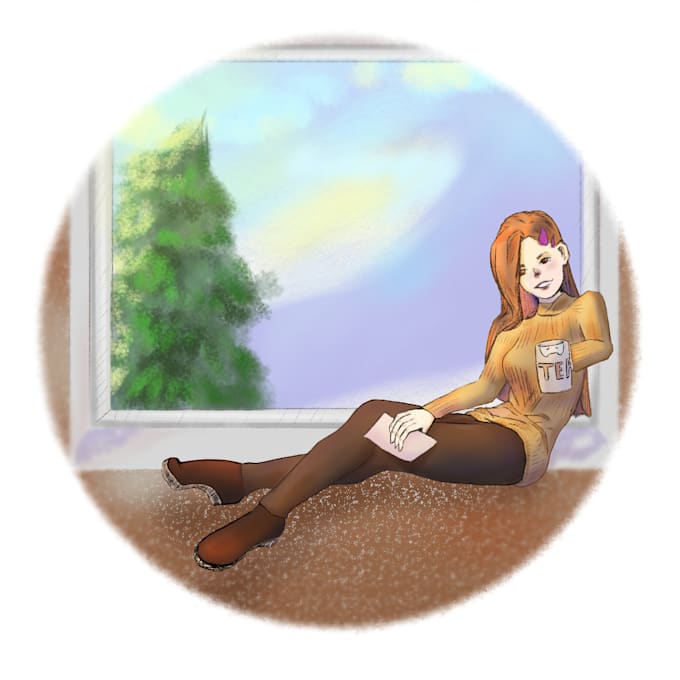 draw a cartoonish illustration cozy style