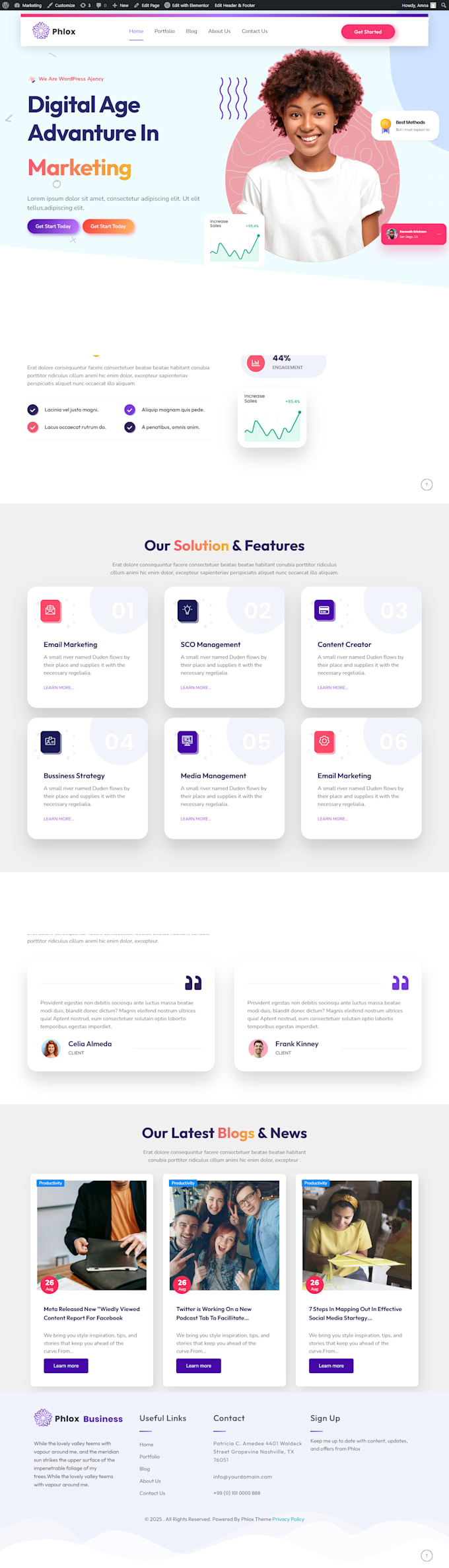 create a professional marketing website with modern design and SEO optimization