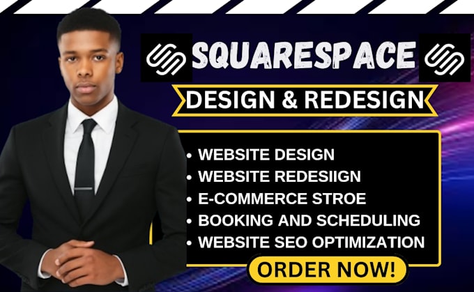 do professional squarespace website design redesign and SEO, modern business web