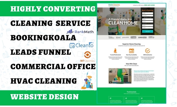 generate cleaning leads office house cleaning hvac bookingkoala launch27 website