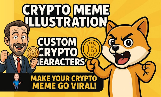 draw funny crypto memes in cartoon style