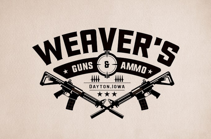 do professional high quality gun shop logo design
