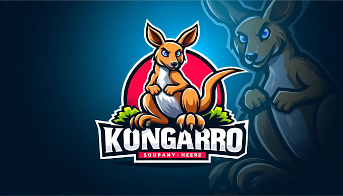 create your kangaroo mascot logo design with fastest delivery