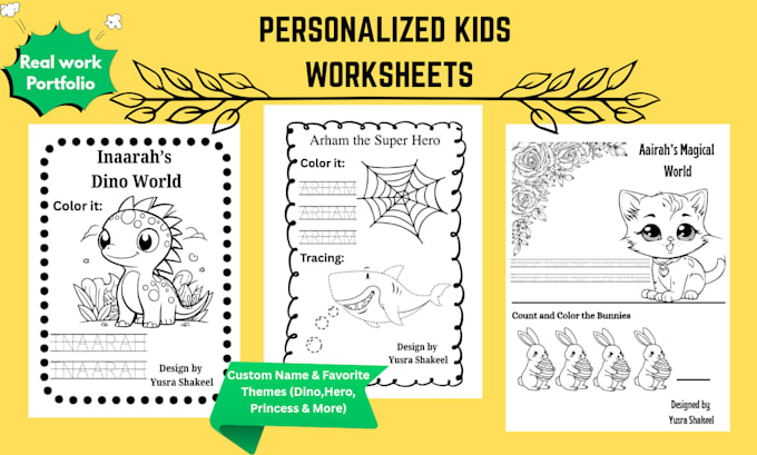 design personalized kids name tracing sheets
