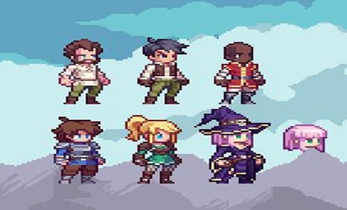 pixel art sprite sheet pixel game art indie games sprite anime character 8bit