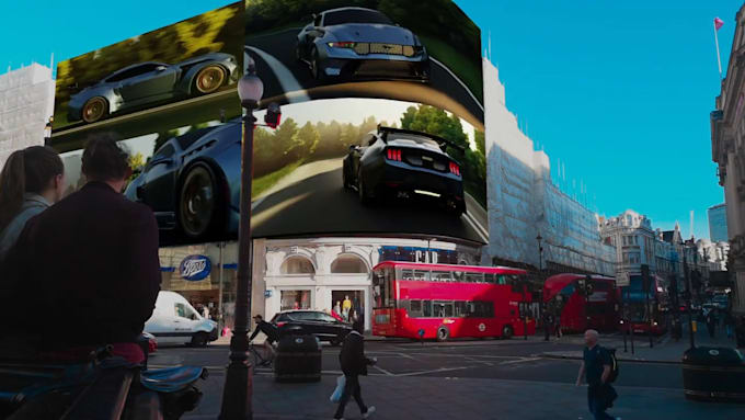 create 3d anamorphic billboard animation, 3d billboard ads and cgi video