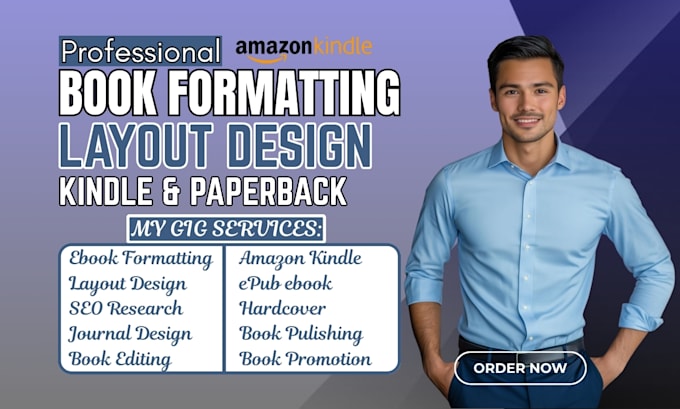 do book formatting, layout design, edit and publish on amazon kdp, proofreading