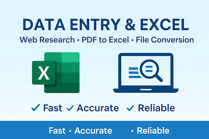 do accurate data entry, excel data cleaning, web recharge
