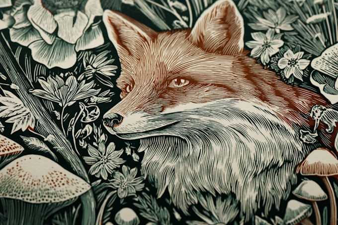 draw an animal and botanical illustration