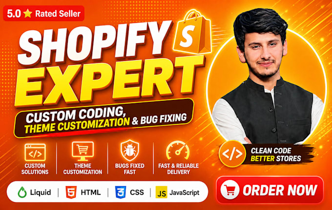 be your shopify expert for custom coding, theme customization, and bug fixing