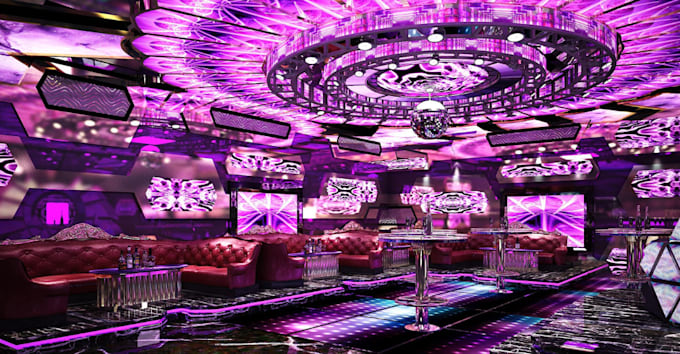 Vip Lounge Led Visualize 3d vip nightclub, luxury bar,led strip,plush lounge,party ...