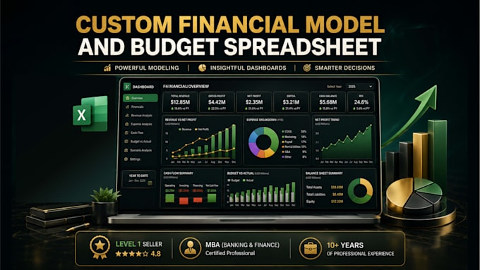 design a custom financial model with dynamic dashboard