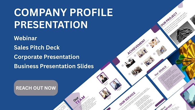 design a powerpoint presentation webinar, company profile, business pitch deck,