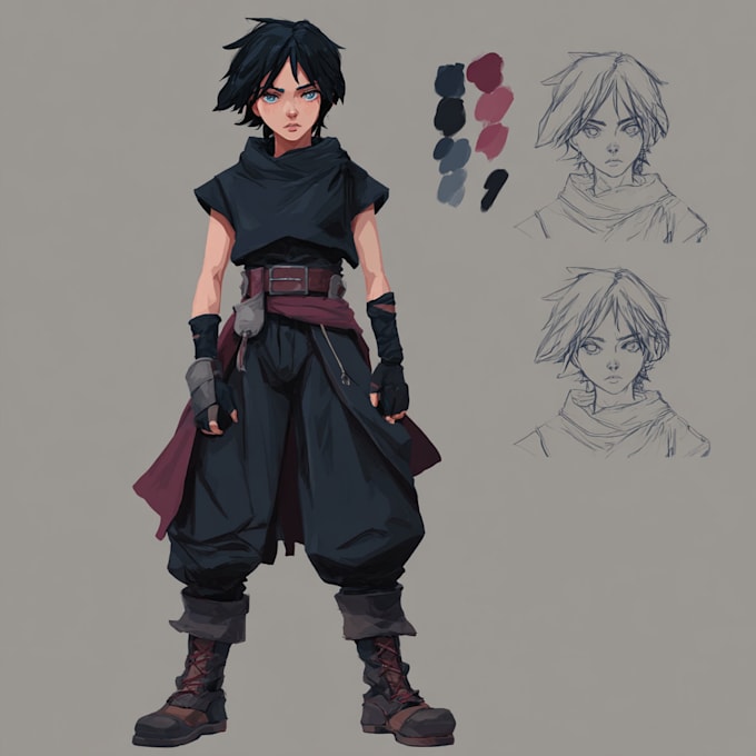 create a illustration anime or roleplaying character