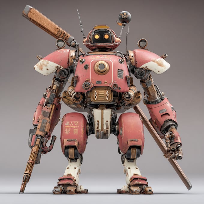 design futuristic mecha robots and concept art