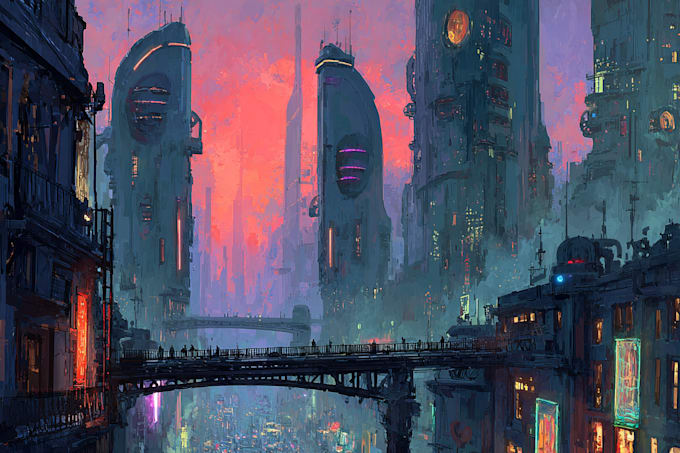 did stunning sci fi, cyberpunk, fantasy characters