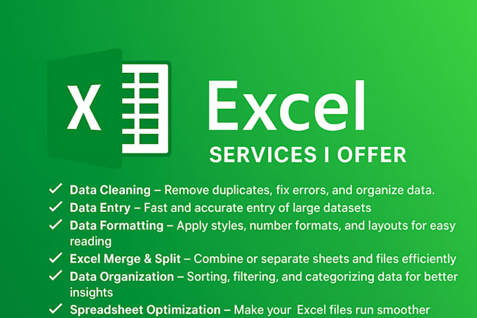 clean , format ,merge , split excel data