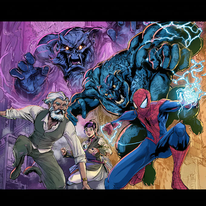 draw you dc or marvel style comic book and superhero