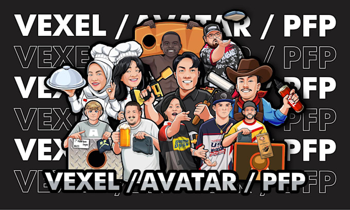 draw avatar for profile picture, business, social media