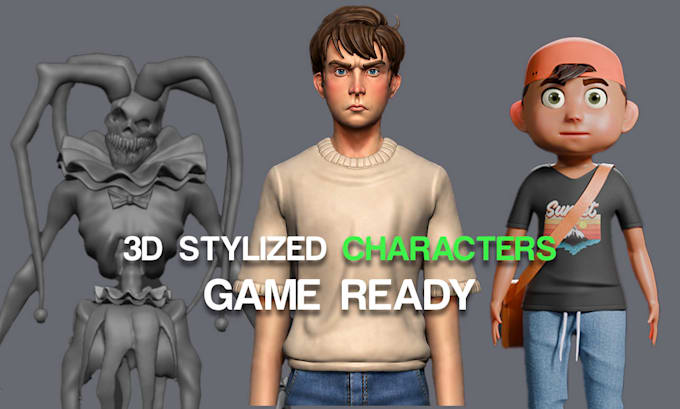 3d sculpt game ready 3d character models