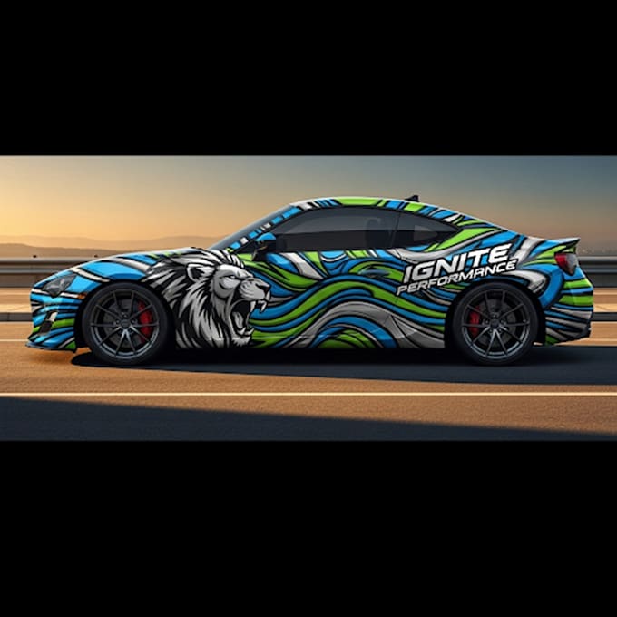 attractive car wrap design and vehicle wrap design