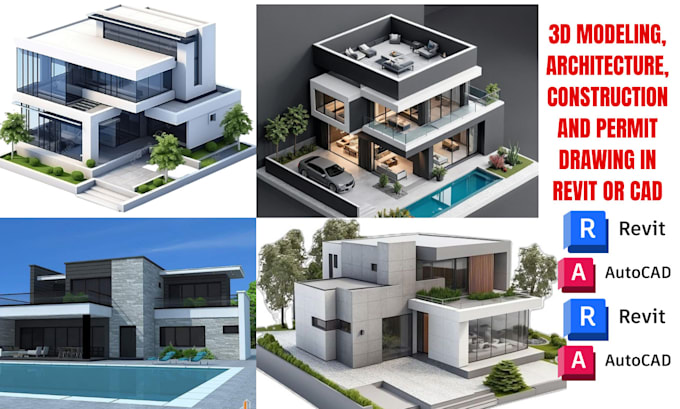 Do 3d modeling architecture construction and permit drawing in revit or ...