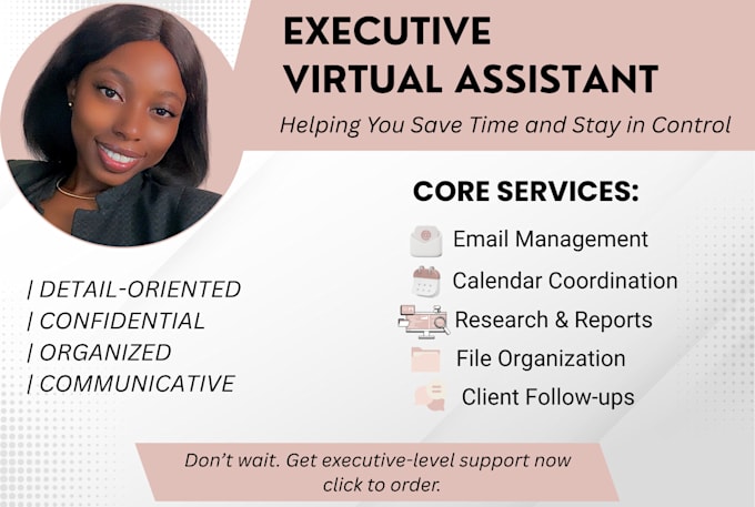 Be your executive virtual assistant for admin support by Desola ...