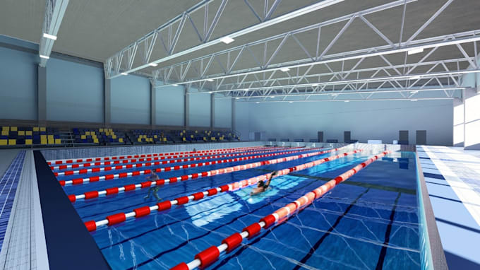 refurbish 3d sport complex,master plan,football grid,landscape pool,d5 rendering