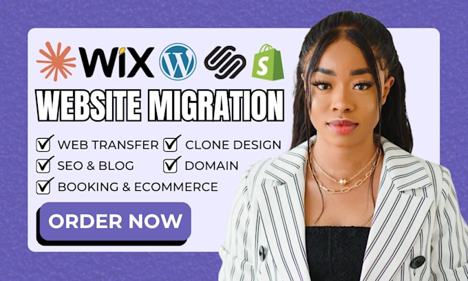 transfer migrate claude or HTML to wordpress wix squarespace shopify website