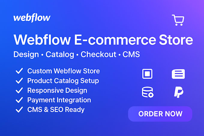 webflow ecommerce store design product catalog checkout cms payment integration