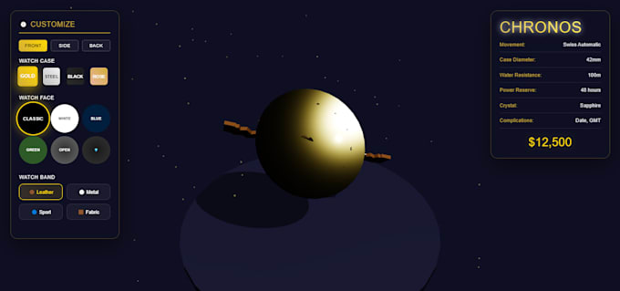 create a 3d website or product configurator with threejs, webgl, r3f or blender