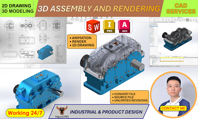 Design mechanical parts with 3d cad and 2d drawings by Son_nguu | Fiverr
