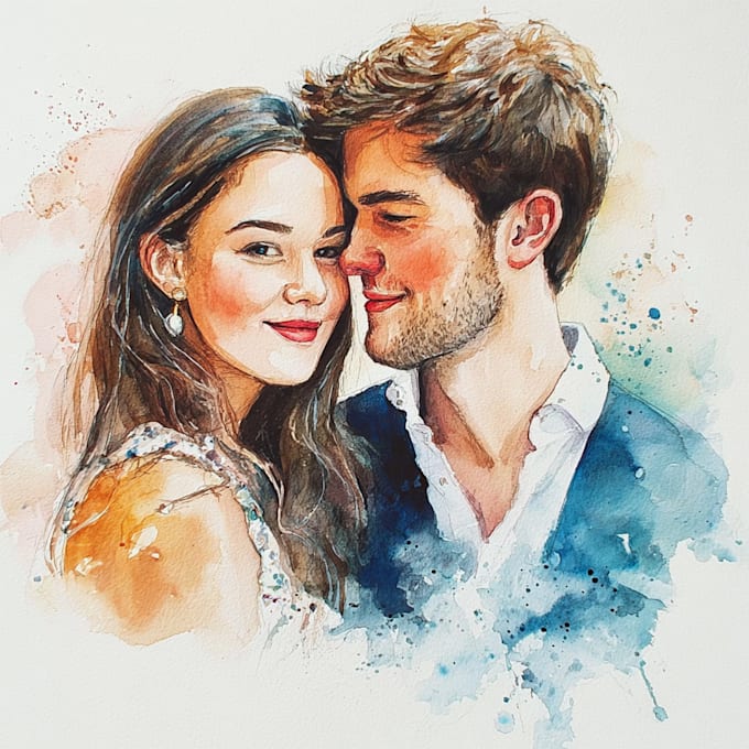 do custom water colour portraits couples, pets, loved ones