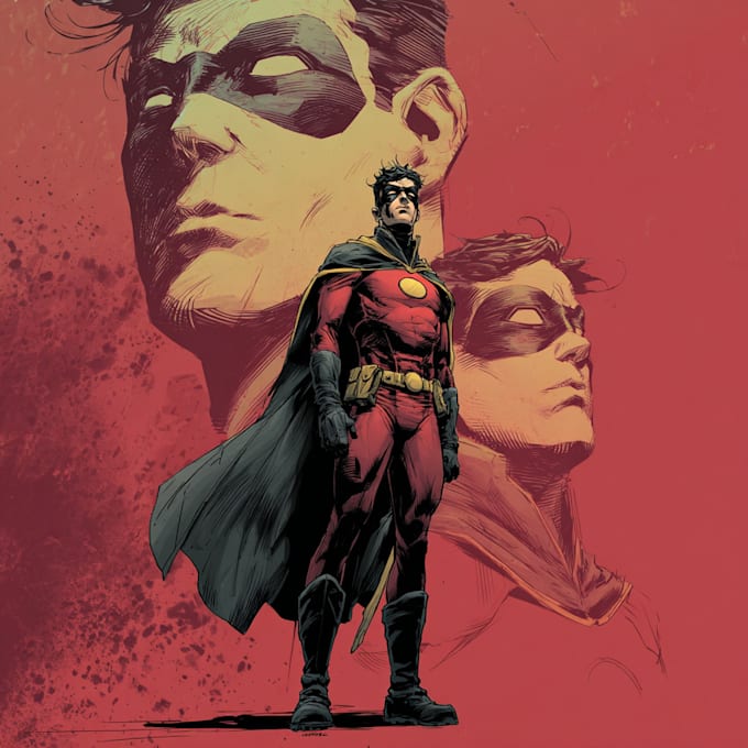 create marvel or dc style superhero comic art