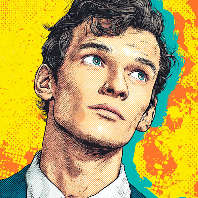 draw a portrait in pop art style